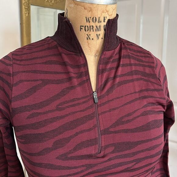 VARLEY Laurel 3/4 Zip Workout Pullover Zebra Print Size S/M - Picture 5 of 10